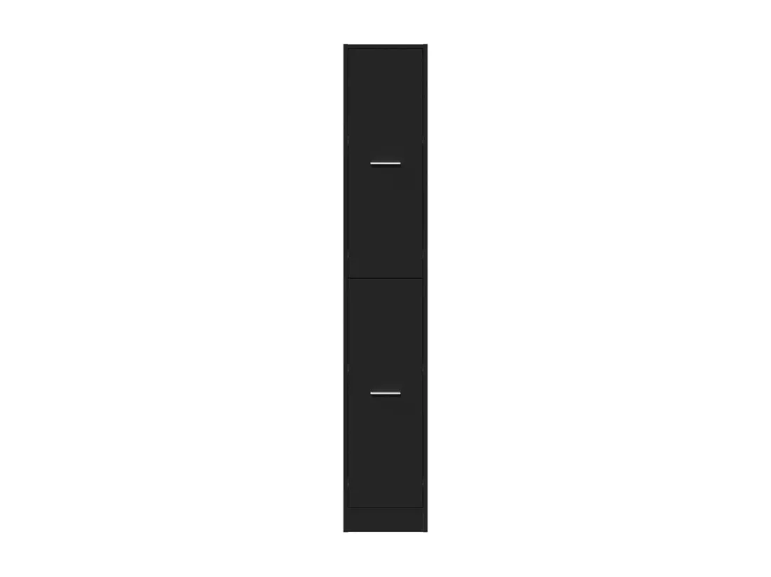 Armoire d'apothicaire noir 30x41x174,5 cm bois d'ingénierie