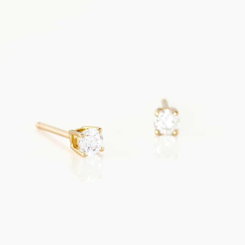 Boucles D'oreilles Puces Aphrodite Or Jaune Diamant