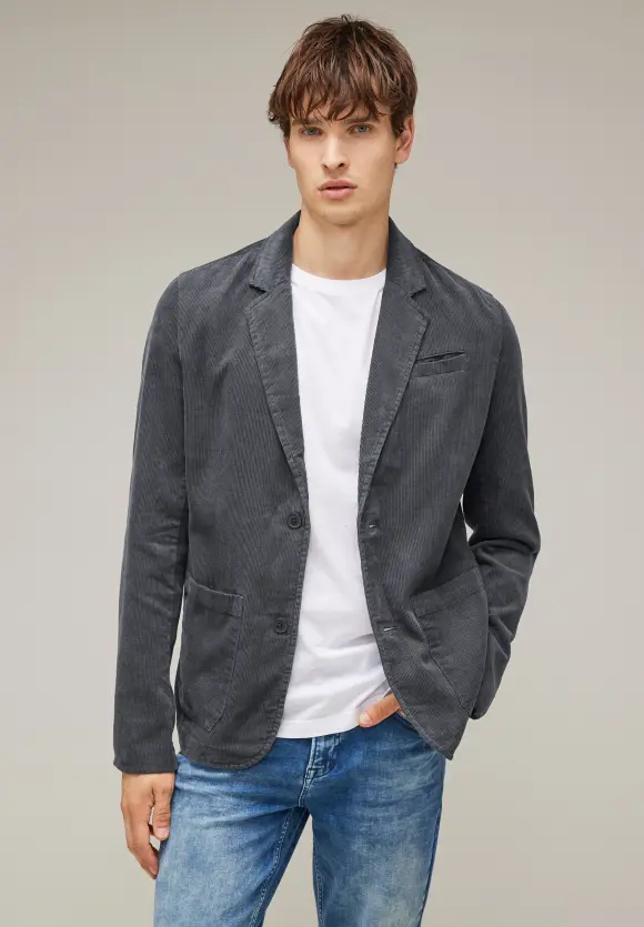 Garment dye Cordblazer - graphite grey