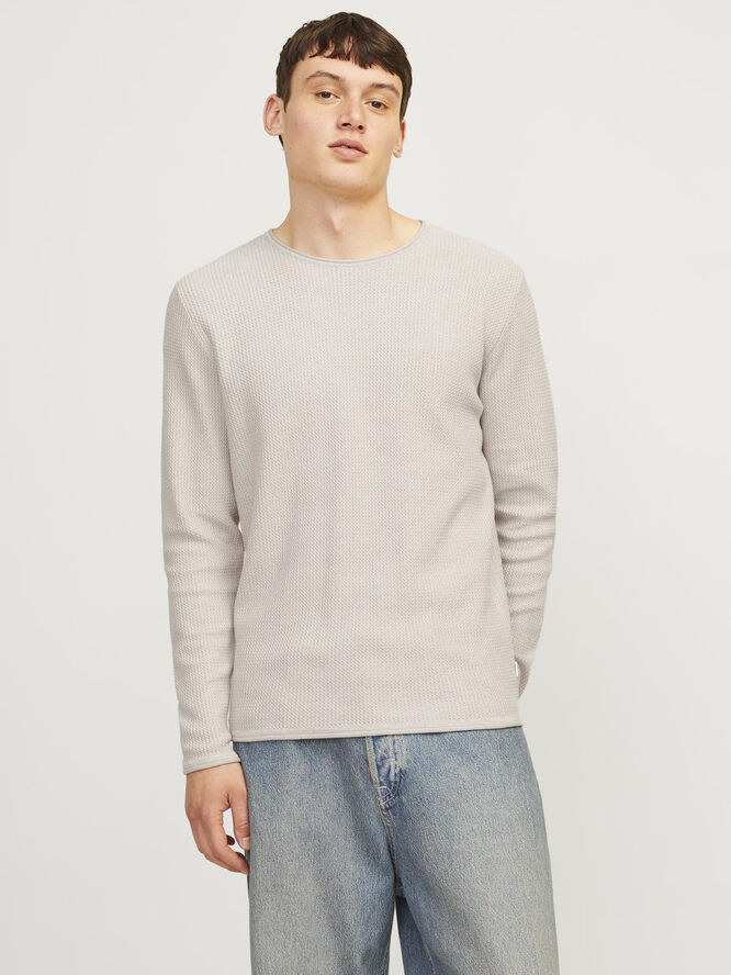 Jack & Jones JJECOOPER KNIT CREW NECK NOOS Oatmeal/melange