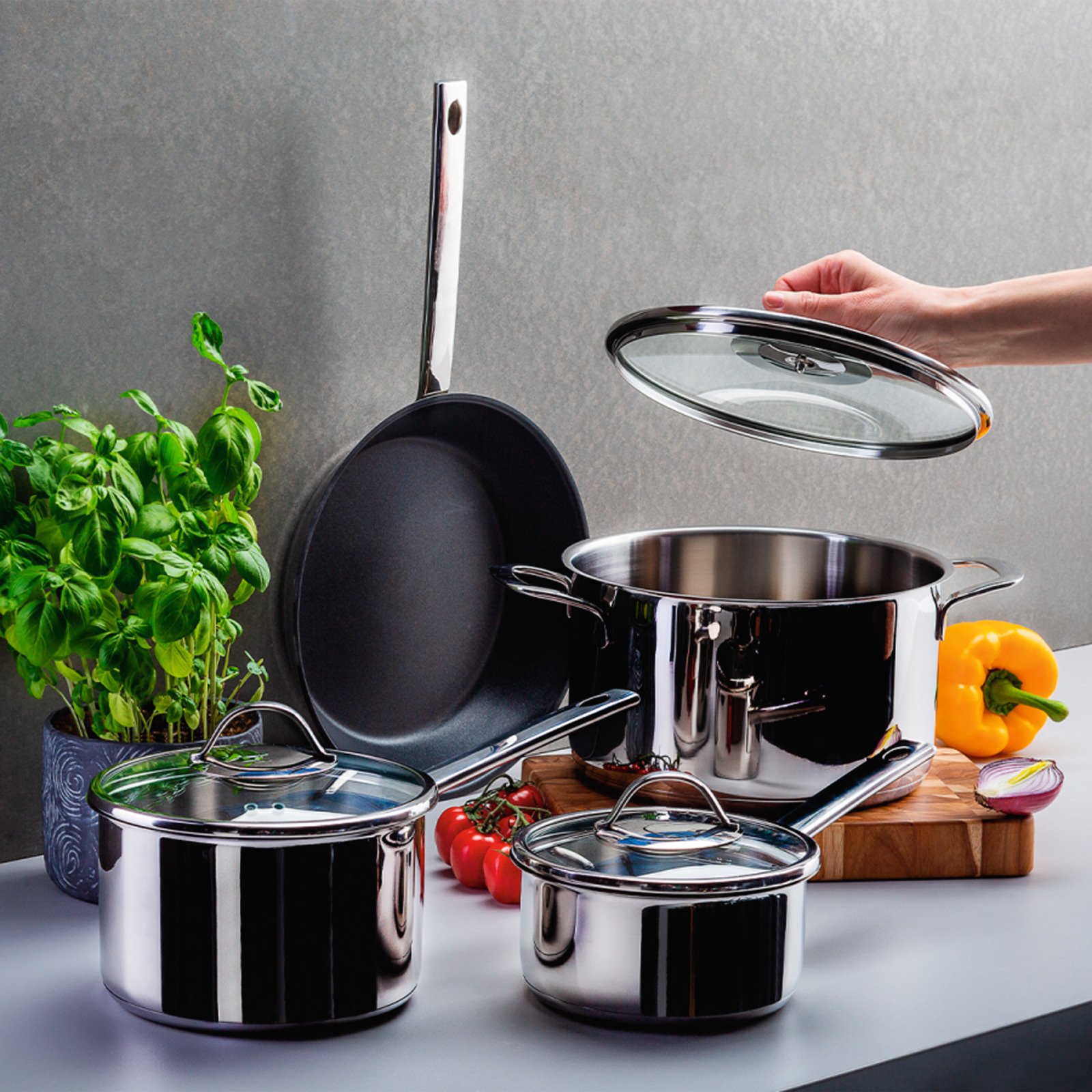 Lunasol Pfannen-Set Orion Inox 7tlg