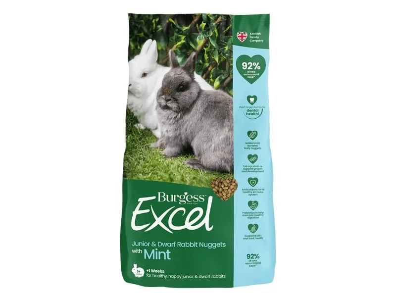 Burgess Rabbit Excel Junior & Dwarf 10 kg.