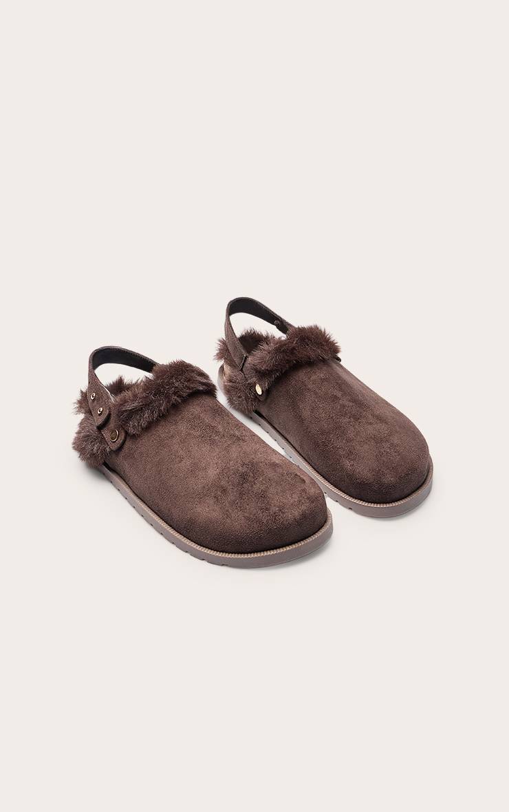 Chocolat Mules En Synthétique Doublées De Synthétique