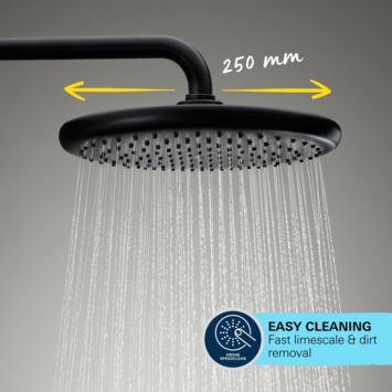 Grohe regendoucheset Quickfix Vitalio Start met handdouche 2 standen zwart  - hartafstand kraan 15 cm