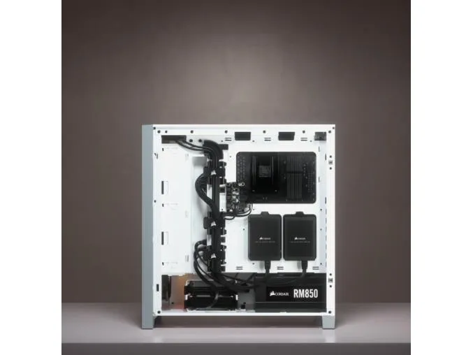 Corsair iCUE 4000X RGB – Miditower - ATX - ingen strømforsyning - Hvid - USB/Lyd