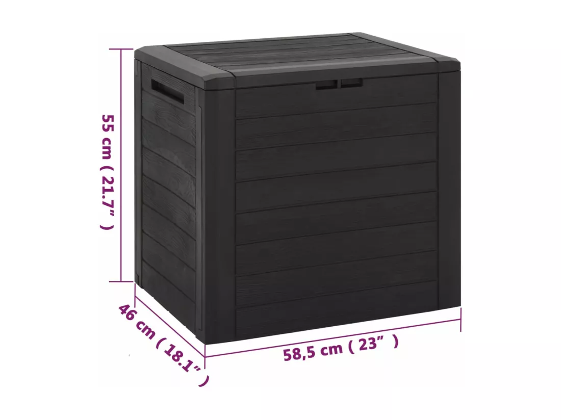 Boîte de stockage de jardin Marron 58,5x46x55 cm Polypropylène