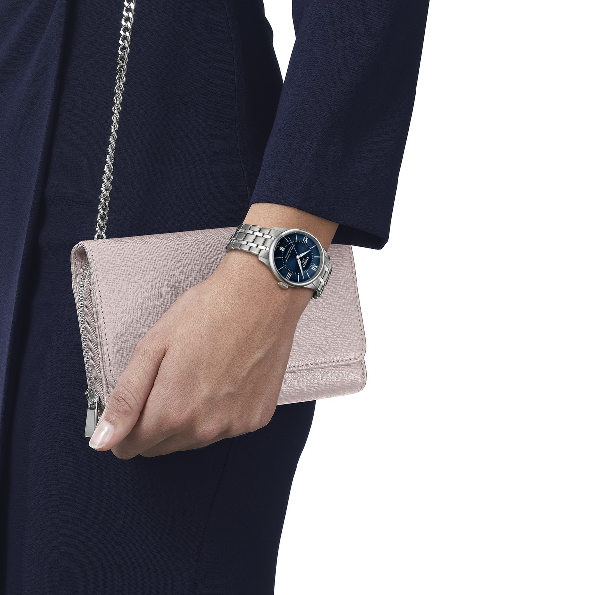 Montre TISSOT t-classic femme automatique bracelet acier gris