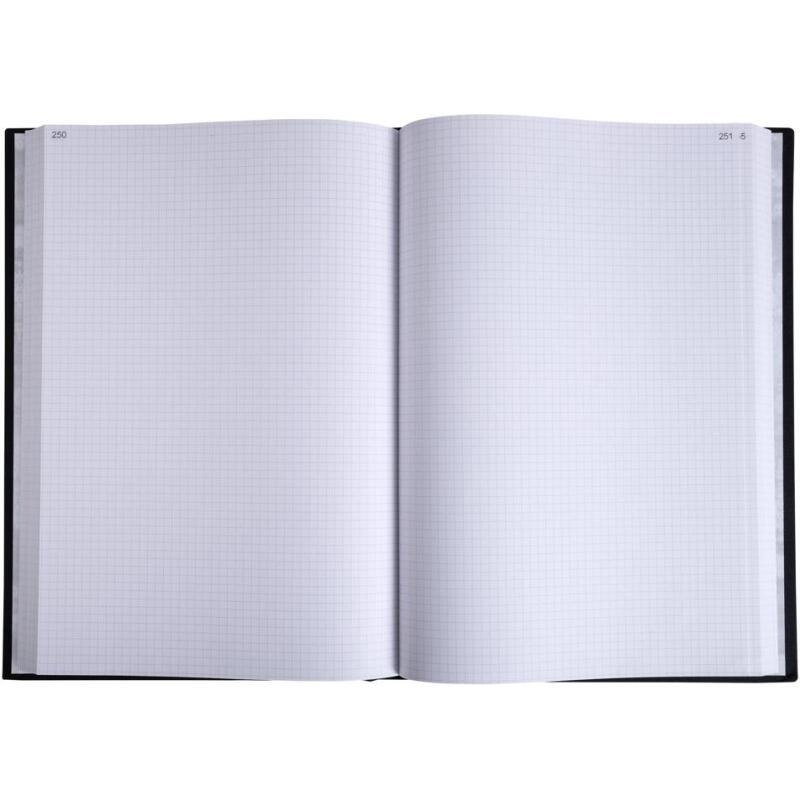Registre 35x22,5cm 5x5 folioté 600 pages - Noir toilé