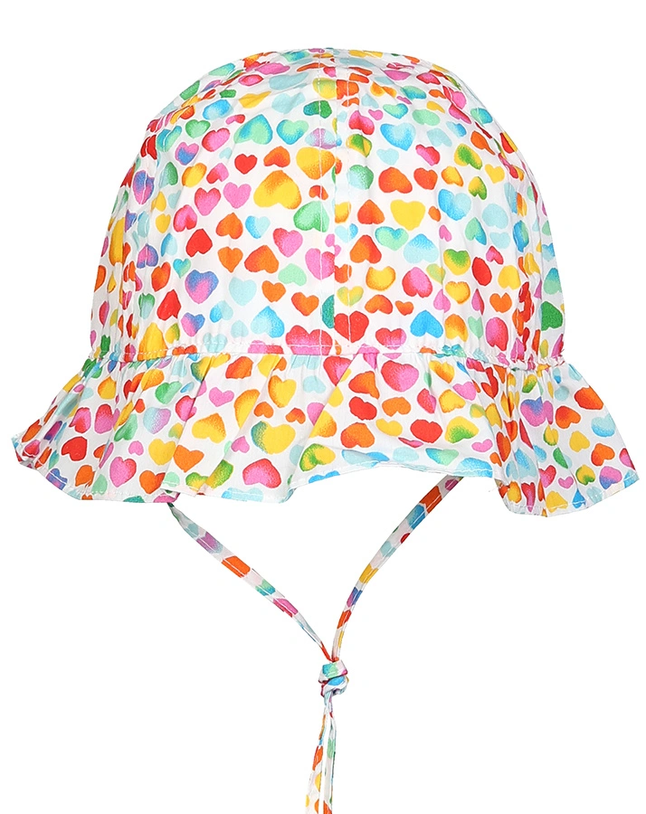 Sommerhut MULTICOLOR HEART in weiß