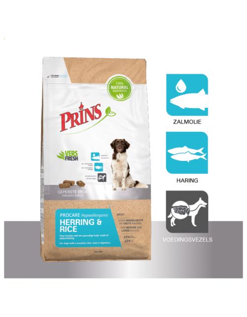 Prins Procare Adult Hypoallergeen Haring&Rijst - Hondenvoer