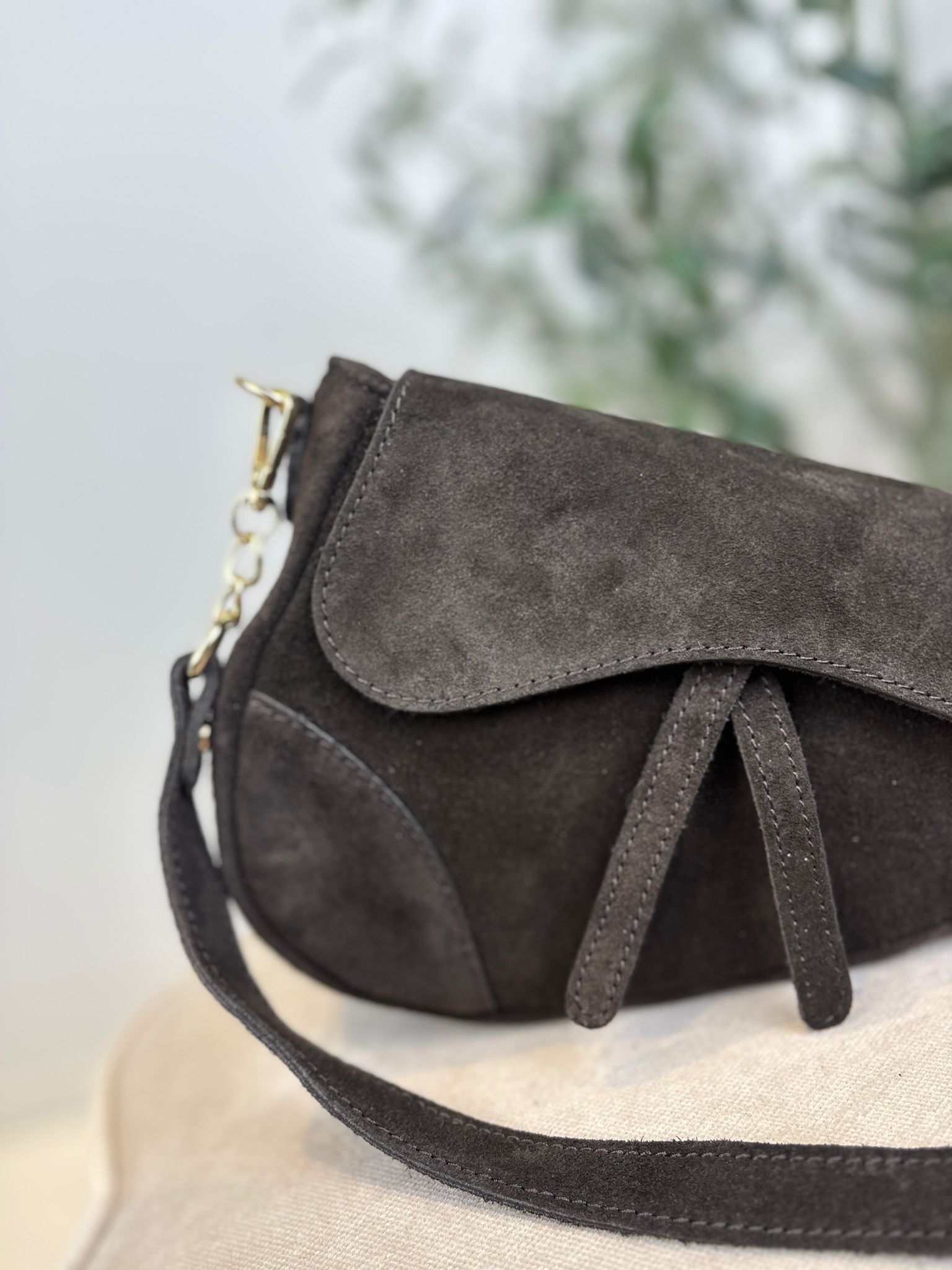Gigi Bag - Suede Donker Bruin