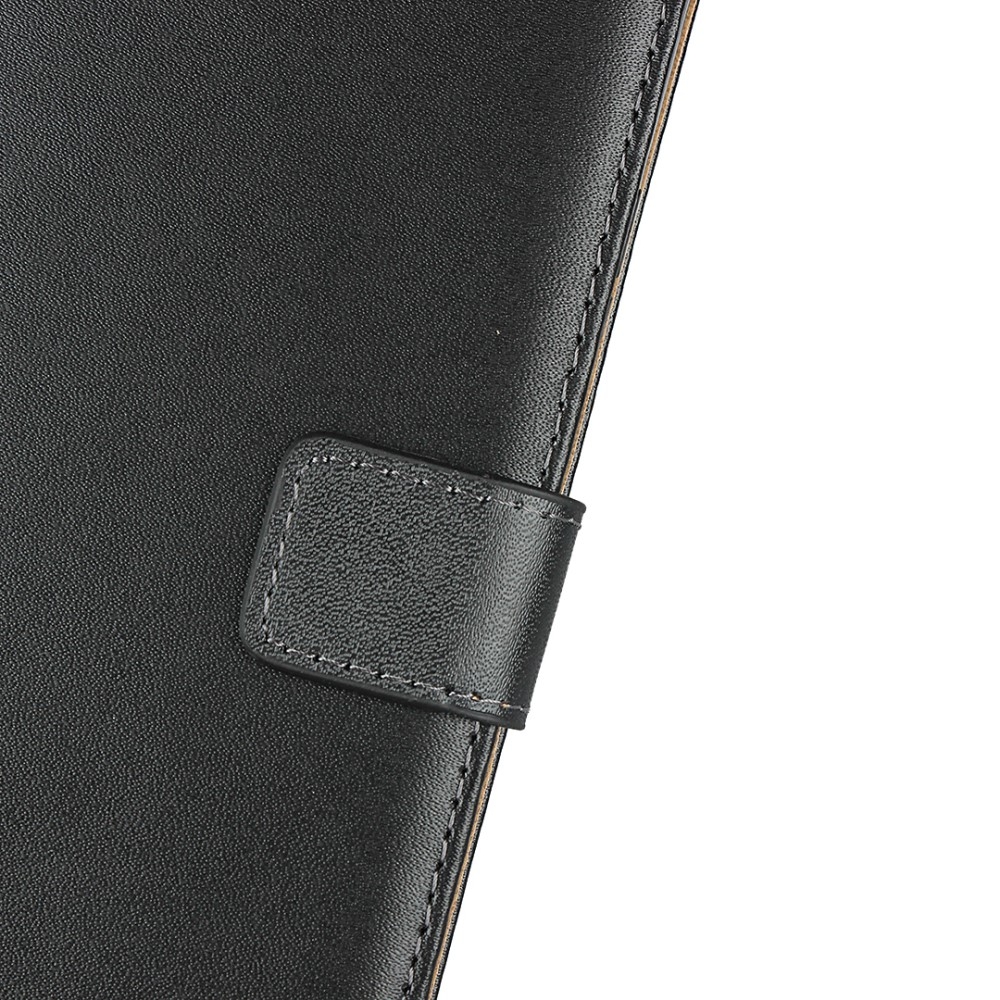 Samsung Galaxy A51 5G Echtleder Tasche Flip Cover mit Kartenfächer - Schwarz