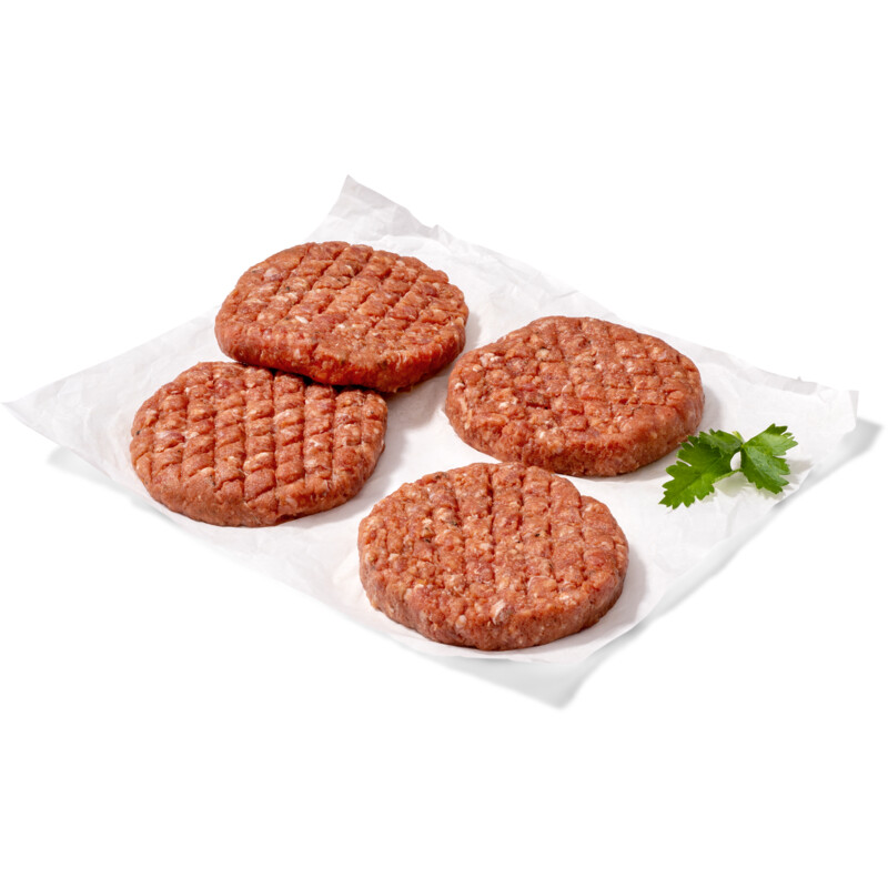 AH Runderhamburger minder vet 4 stuks