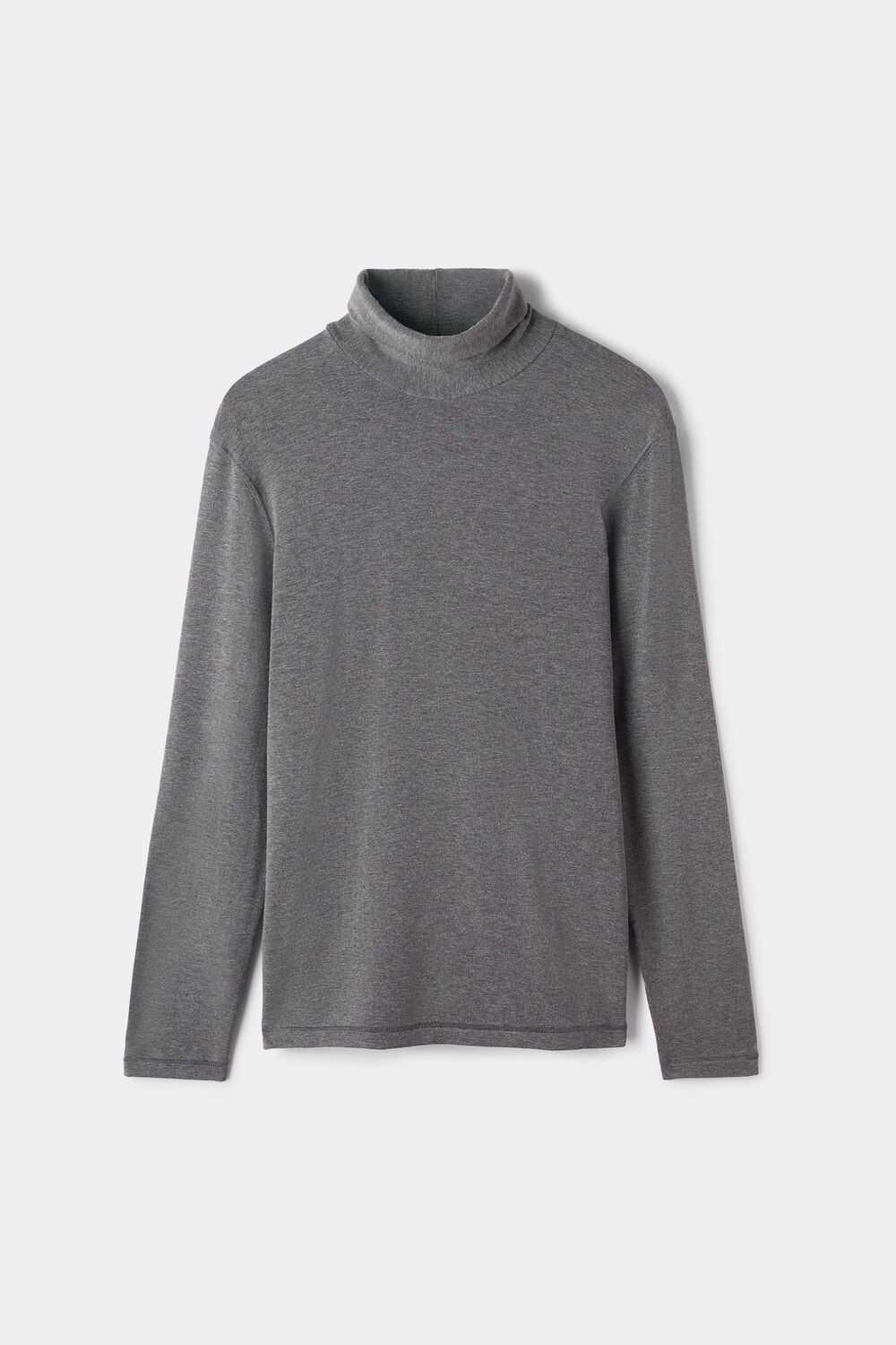 Blusa de manga comprida e gola alta em modal e cashmere