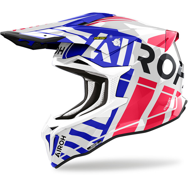 Airoh - Casque Strycker Brave Blanc / Bleu / Rouge / Brillant