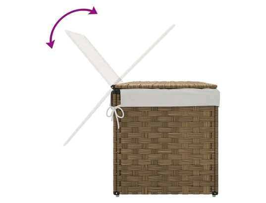 VIDAXL - Panier à linge avec couvercle 55,5x35x34 cm résine tressée