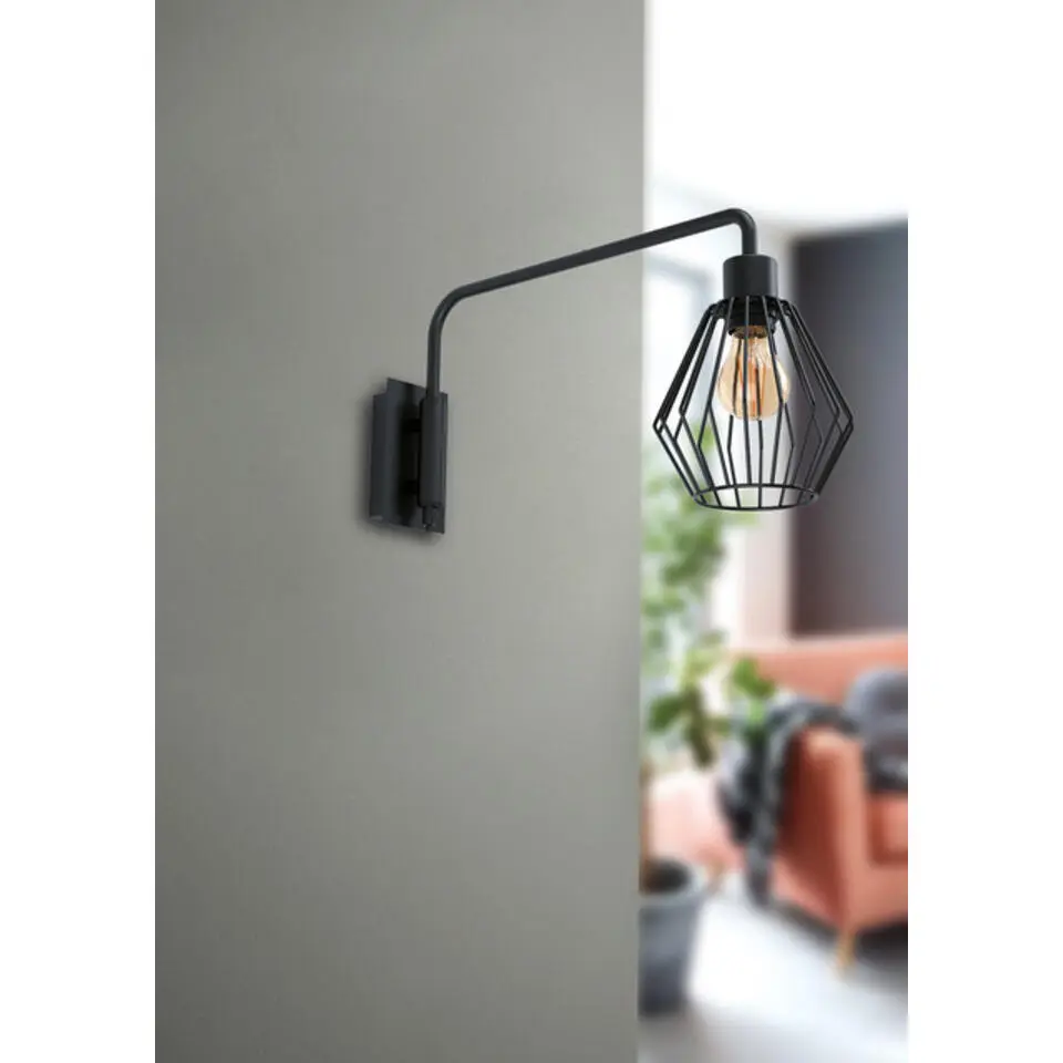 EGLO Tabillano 1 Wandlamp - E27 - 16 cm - Zwart