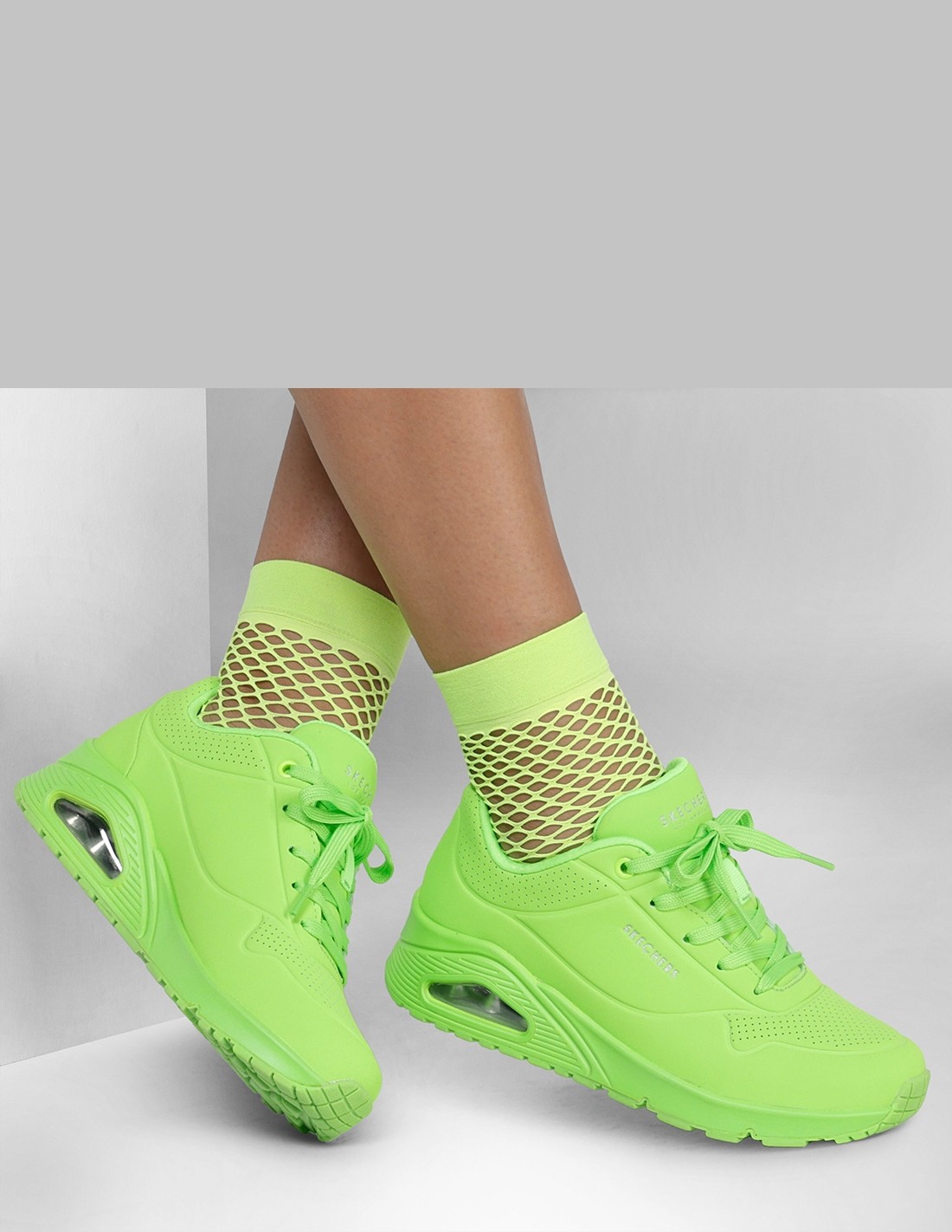 skechers Basket de ville Femme uno - night shades Verte