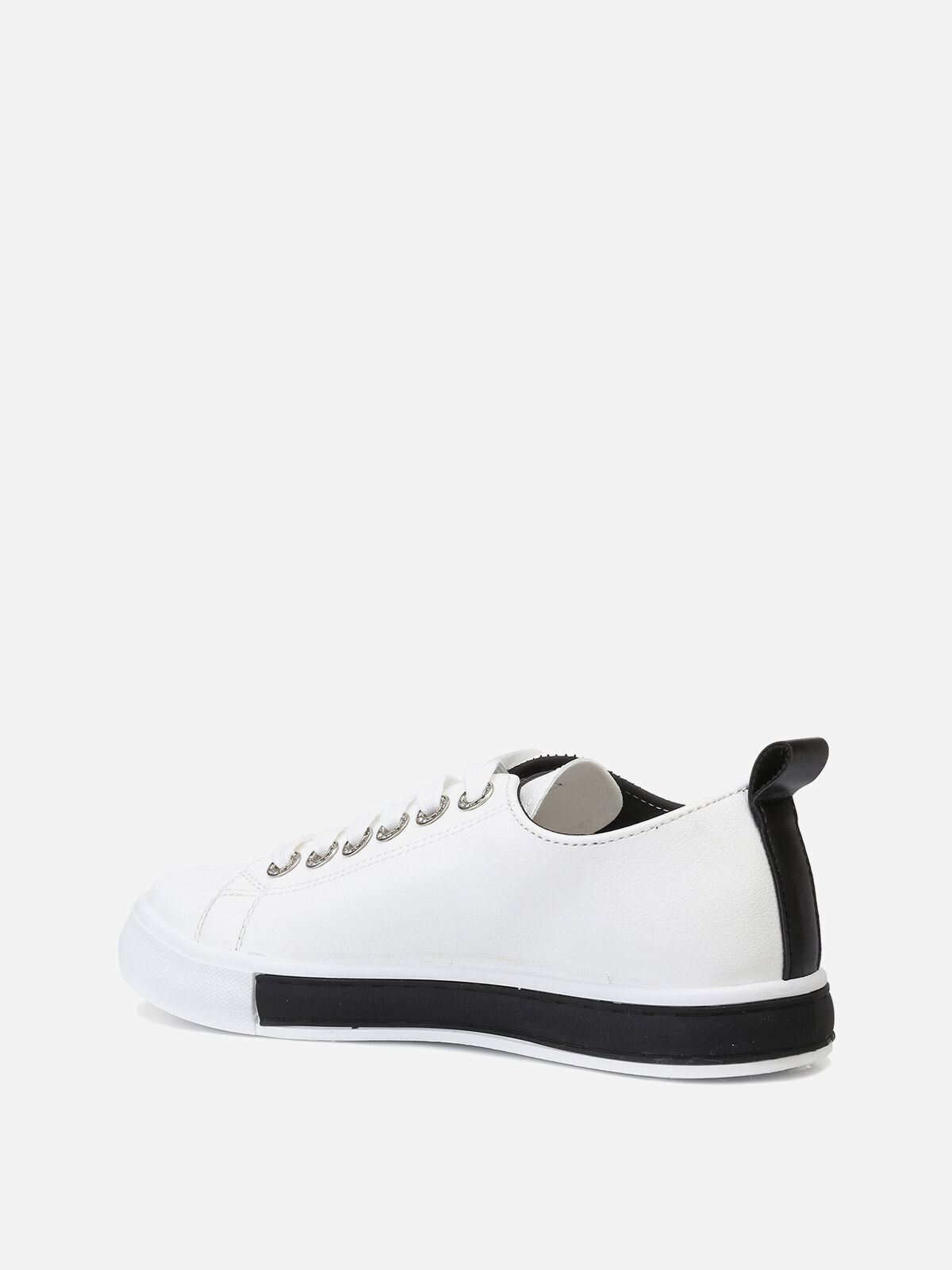 Baskets & avec oeillets strassés- Noir et Blanc