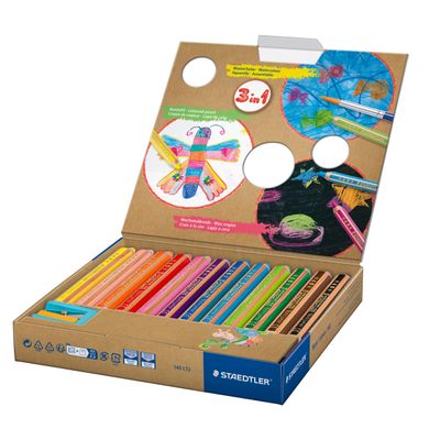 STAEDTLER Buddy - 12 Crayons de couleur - pointe large