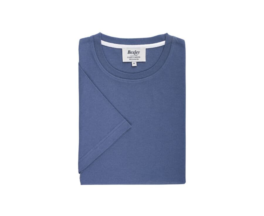 Tee-shirt coton bio uni Bleu Gris - EDGAR III