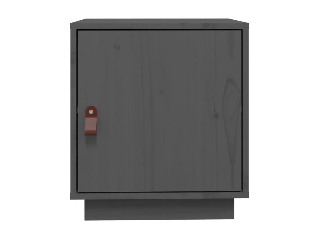 Table de chevet Gris 40x34x45 cm Bois de pin solide