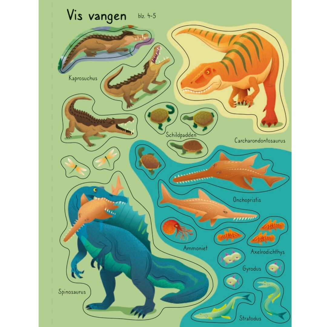 Uitgeverij usborne eerste stickerboek t-rex en nog veel meer enorme dino's