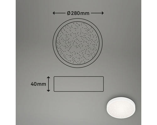 LED plafondlamp 18W 2000 lm 4000 K Ø 28 cm Runa wit + sterrenhemel