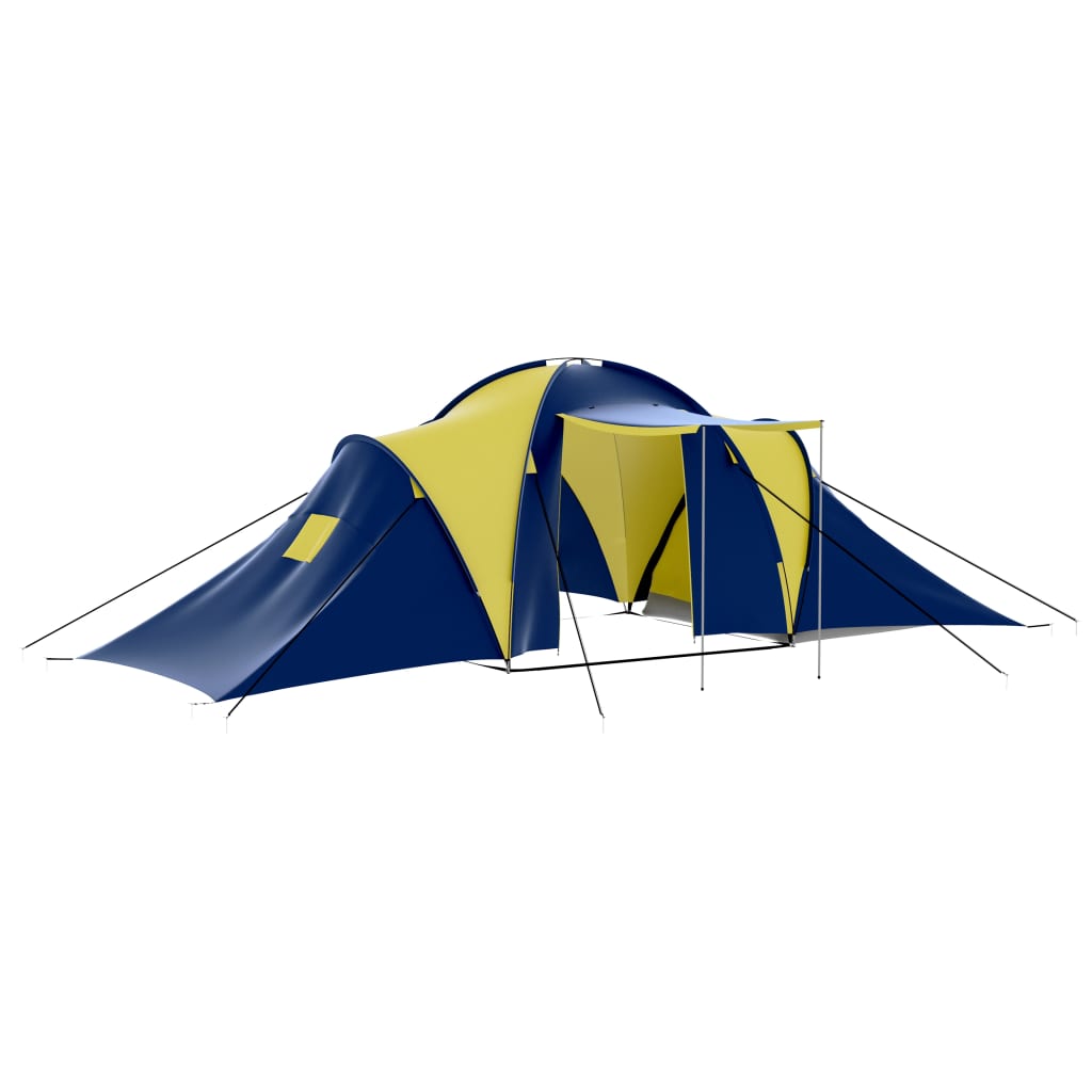 Barraca de camping Vidaxl azul e amarela