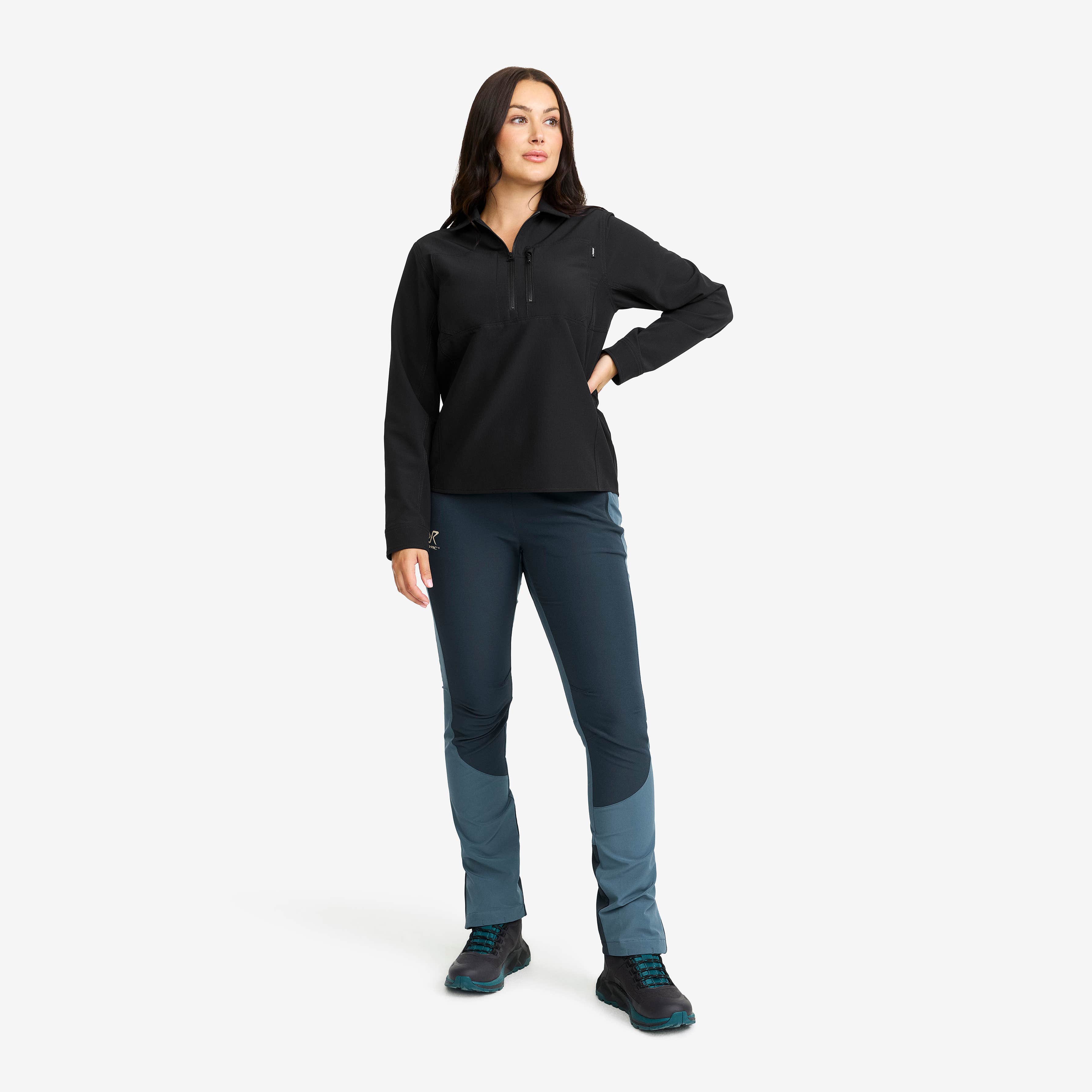 Ridge Half-zip Stretch Shirt Dame Black
