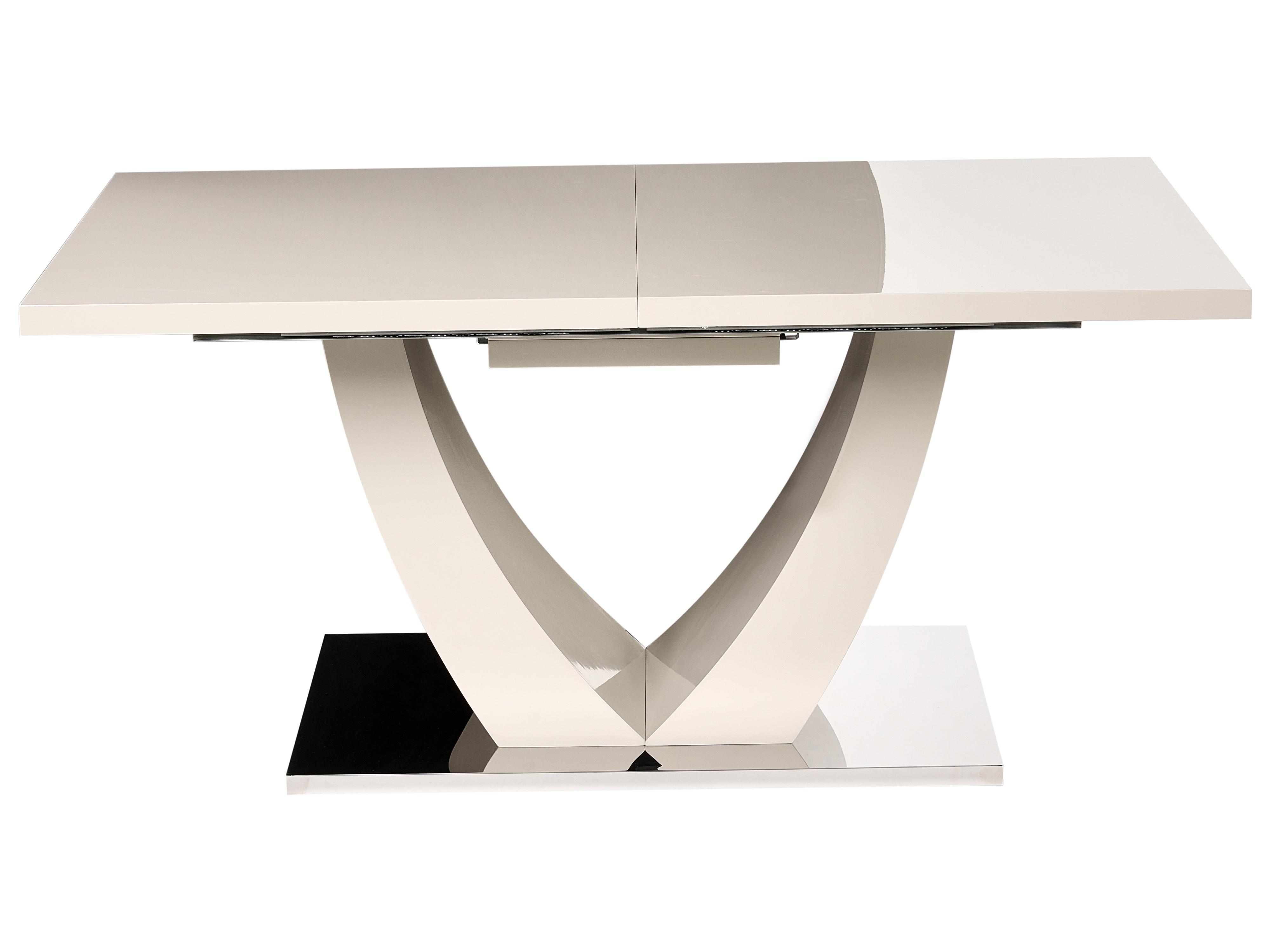 Eettafel uitschuifbaar MERRAN Lichtbeige 90 cm 160/200 cm