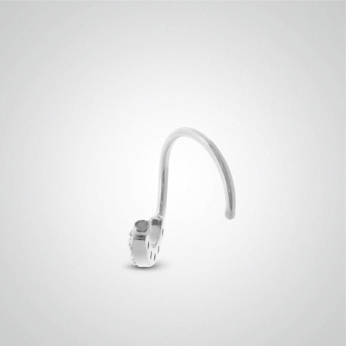Piercing helix anneau à écarter en or blanc et zircons