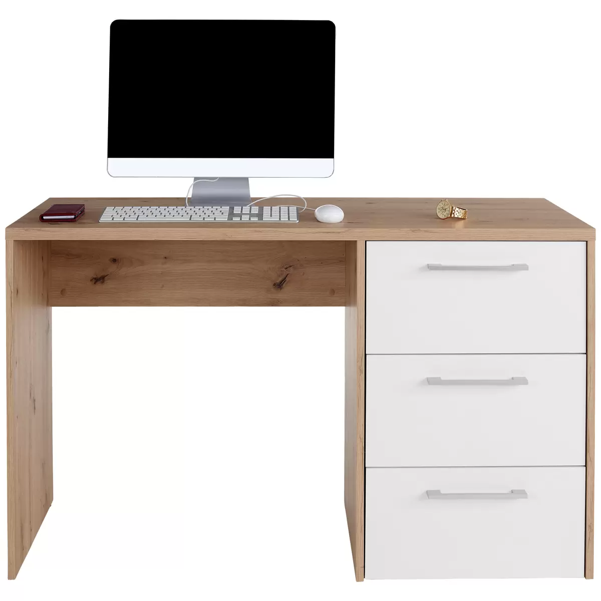 Schreibtisch Box weiss,Eiche