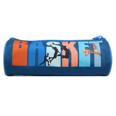 Trousse ronde Phileas Basket - 1 compartiment - bleu - Bagtrotter