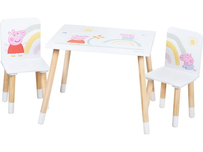roba Kindersitzgruppe Peppa Pig Mehrfarbig; Rosa; Weiss Dreiteiliges Möbel-Set