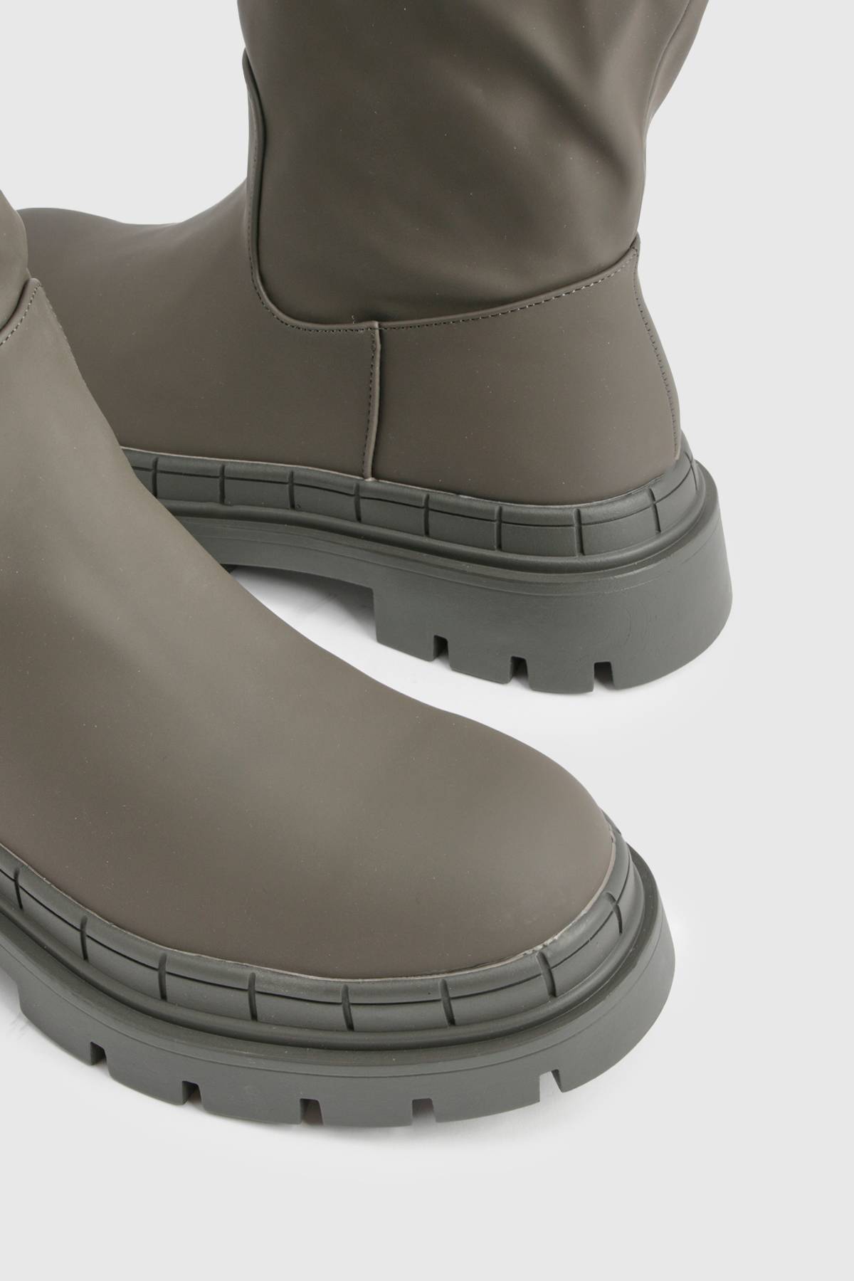 boohoo Bottes en caoutchouc à hauteur de mollet et à semelles épaisses