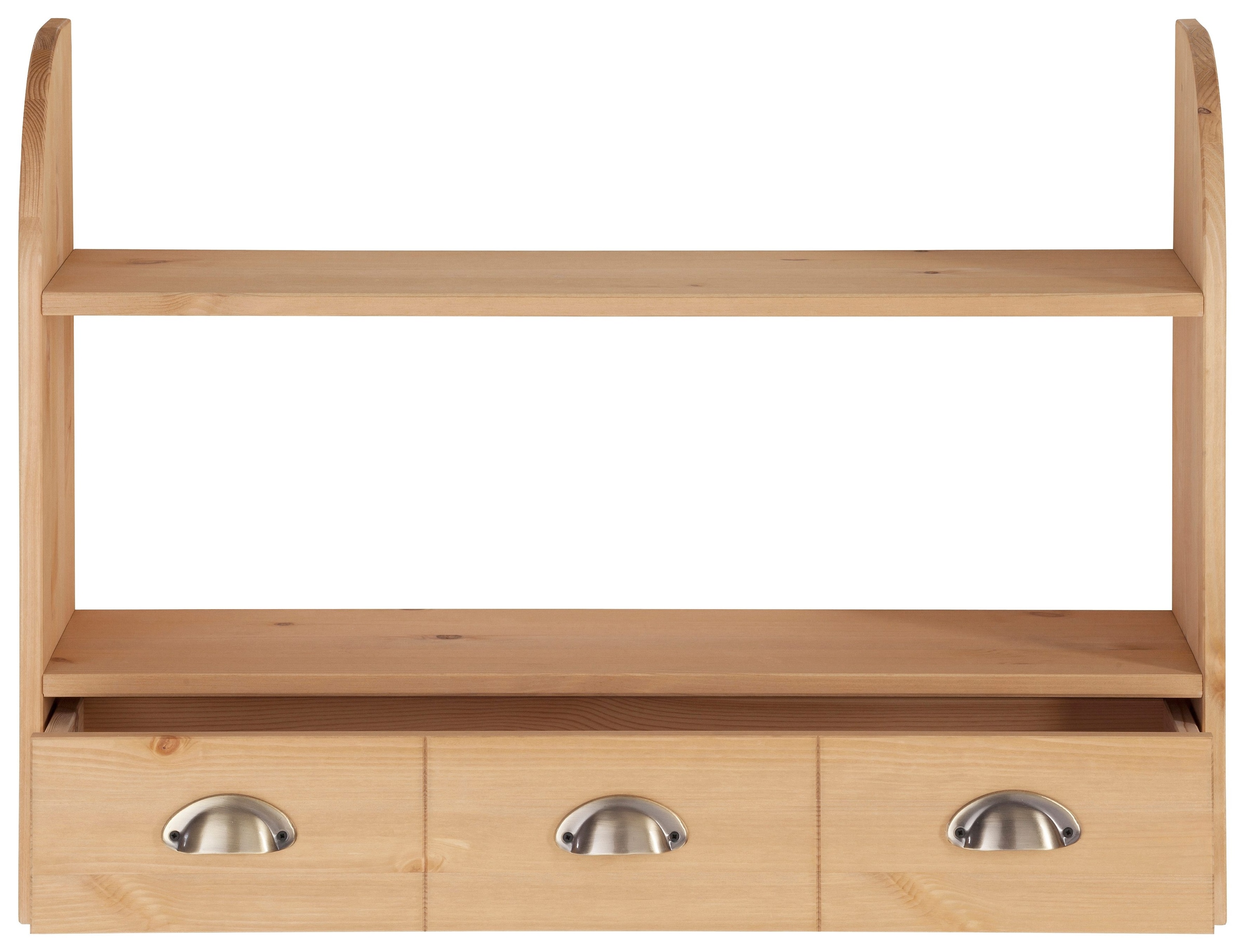 Home affaire Hängeregal »Oslo« 75 cm breit, aus massiver Kiefer, 1 breite Schublade, Metallgriffe