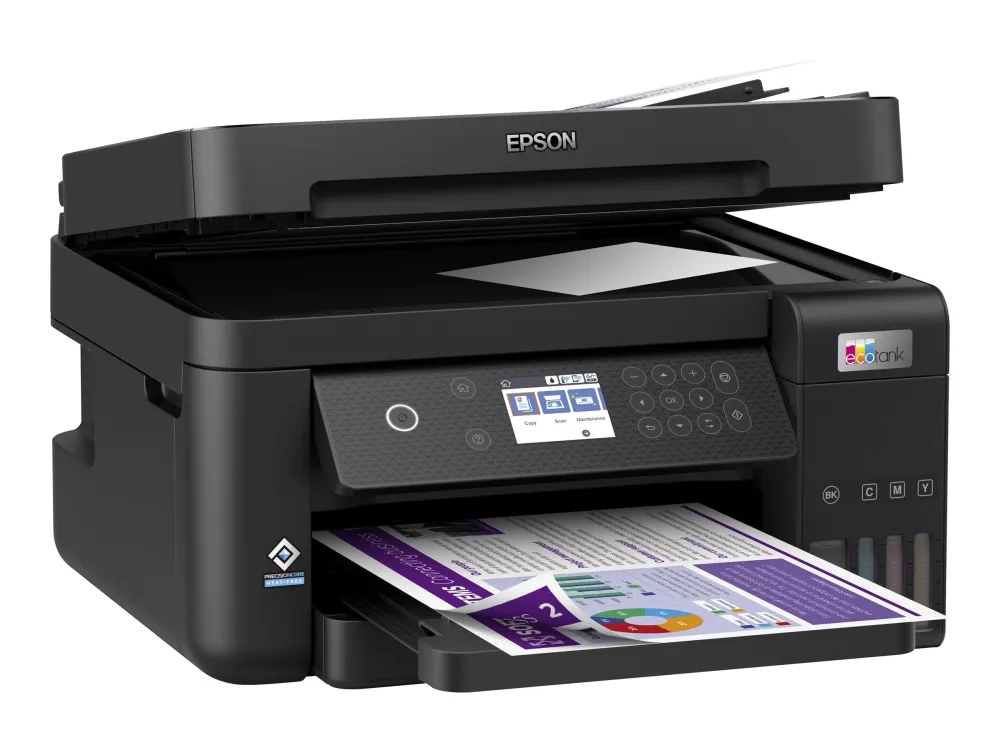 Epson EcoTank ET-3850 - Multifunktionsprinter - farve - blækprinter - A4/Legal (medie) - op til 15.5 spm (udskriver) - 250 ark - LAN, Wi-Fi