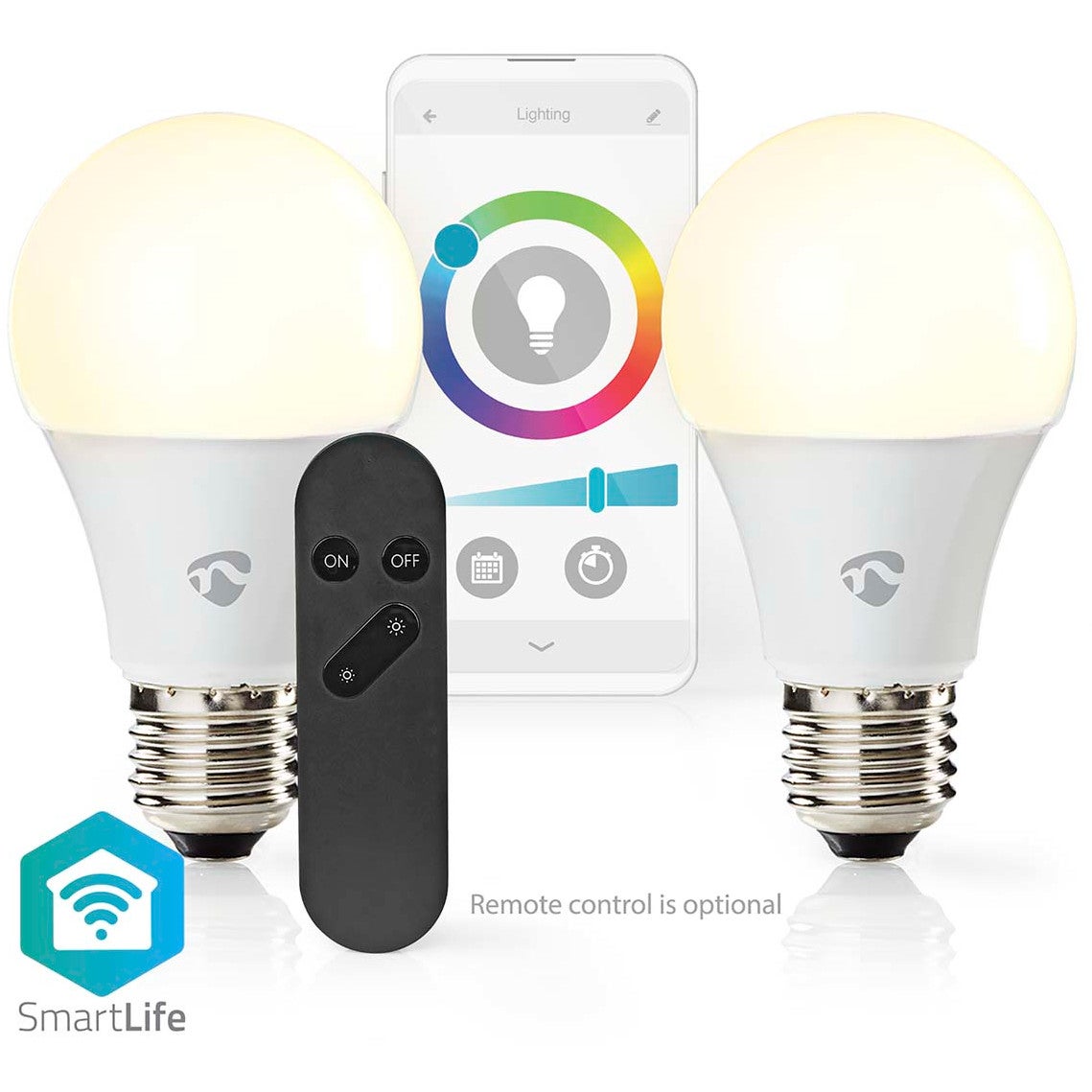 Nedis WIFILRC20E27 Smartlife multicolour LED-lamp E27 806lm 9W (set van 2)