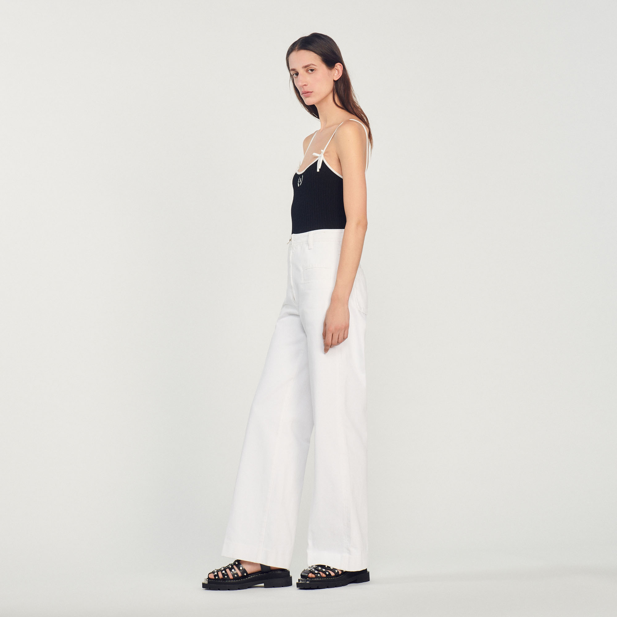 Pantalon large en toile