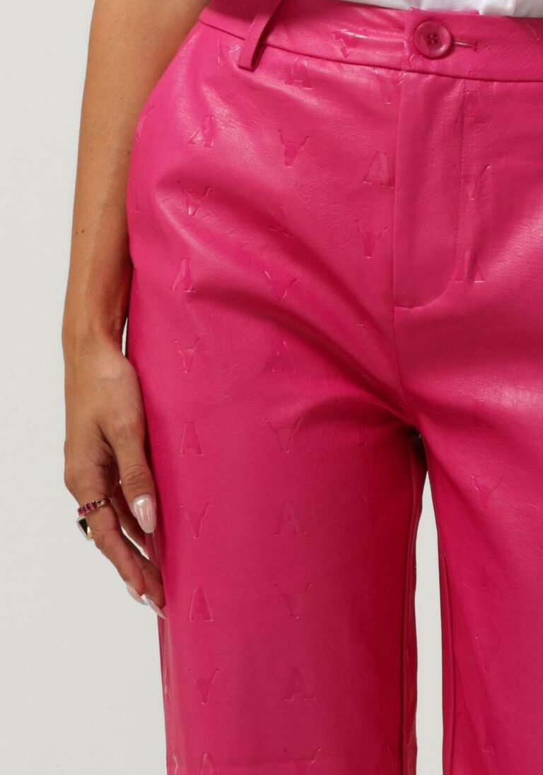 ALIX THE LABEL roze alix the label pantalon logo fo leather pants