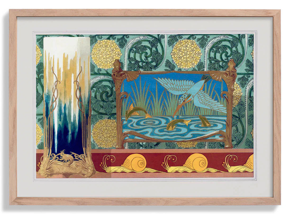 Vogel auf dem See und Schnecken