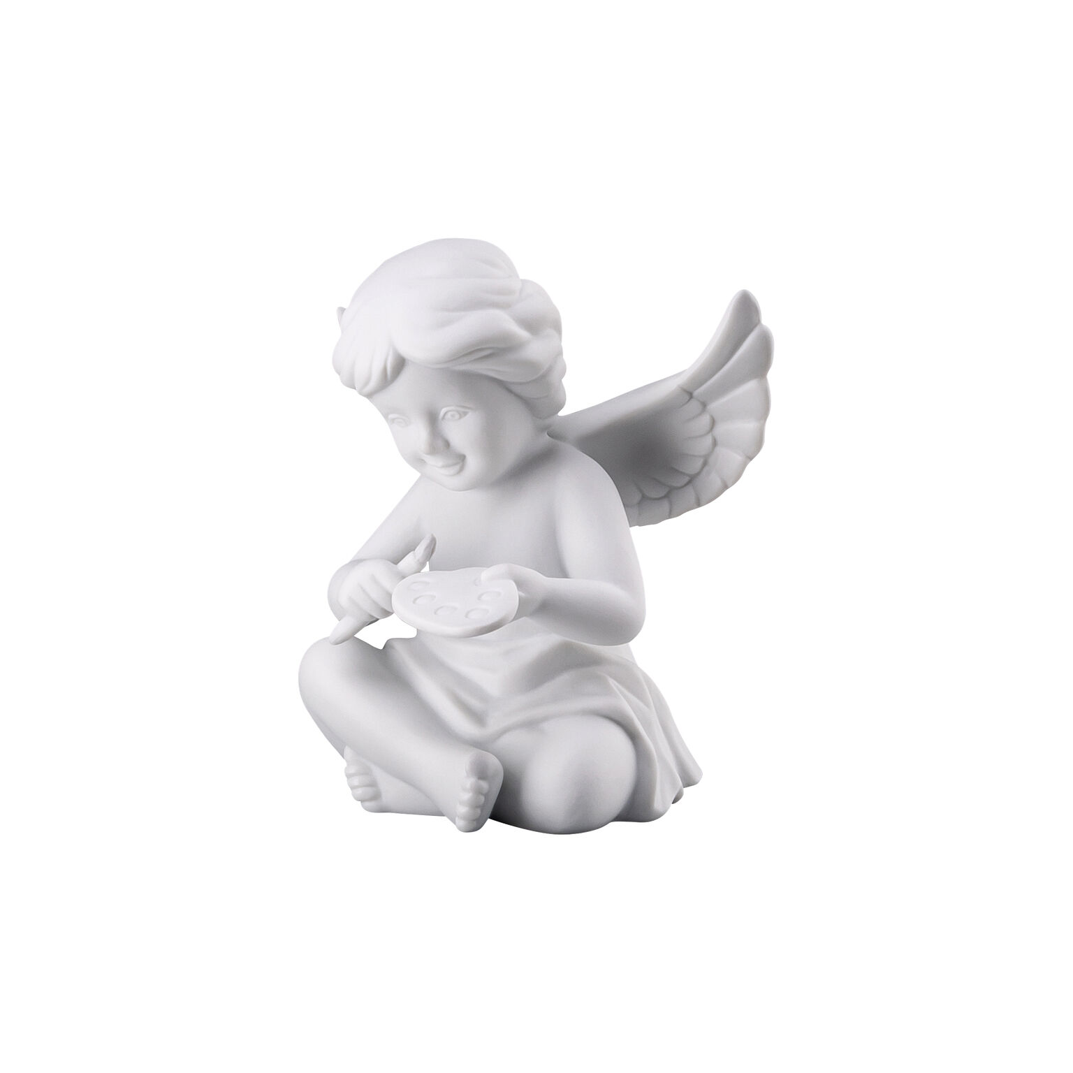 Angels Weiss matt Engel mit Malerpalette