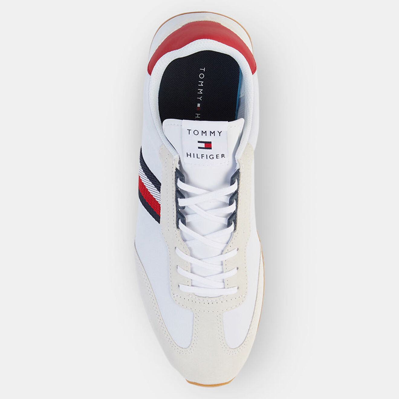 Tommy Hilfiger Baskets en Cuir  Running Mix Stripe blanc/beige