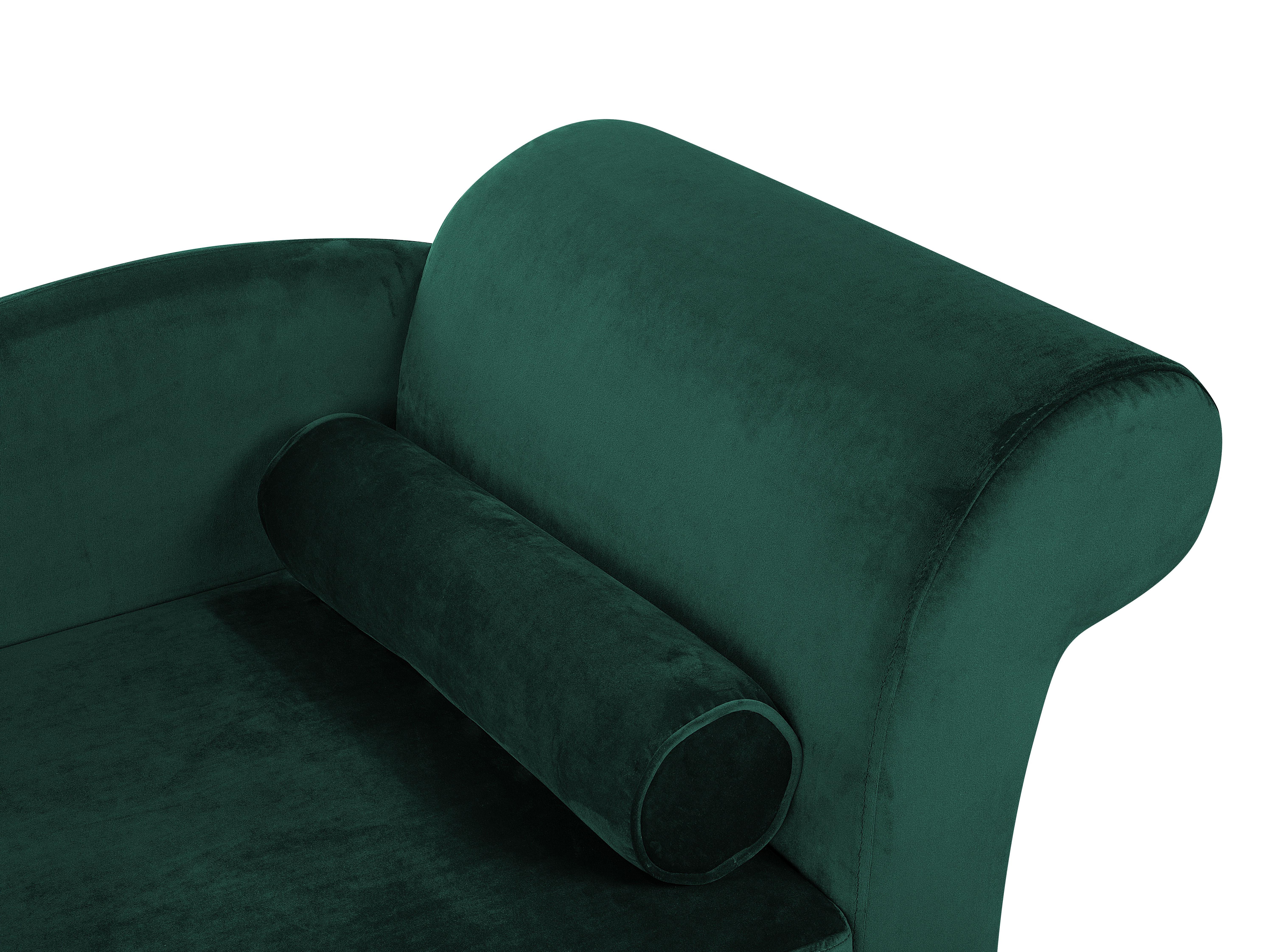 Rechtszijdige chaise longue LUIRO Fluweel Donkergroen met opbergruimte