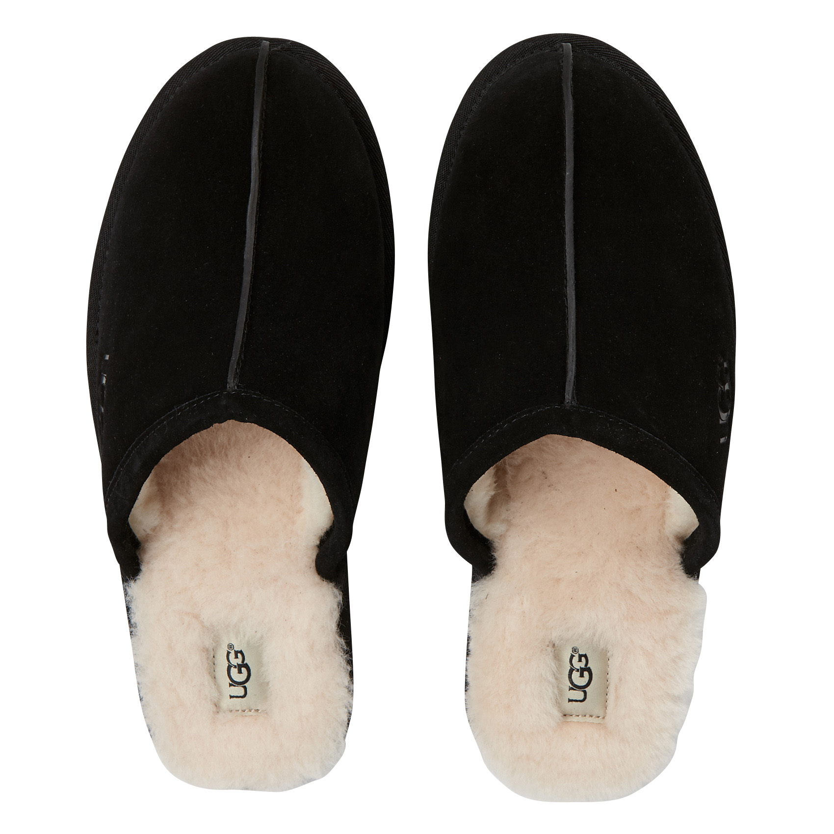 SCUFF - Chaussons fourrés en peau lainée | Noir