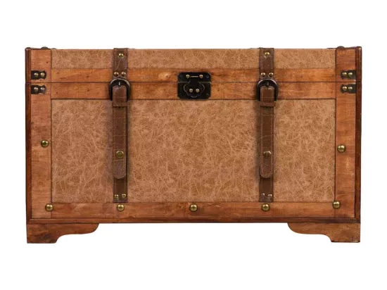 Coffre en bois marron 65x36x38