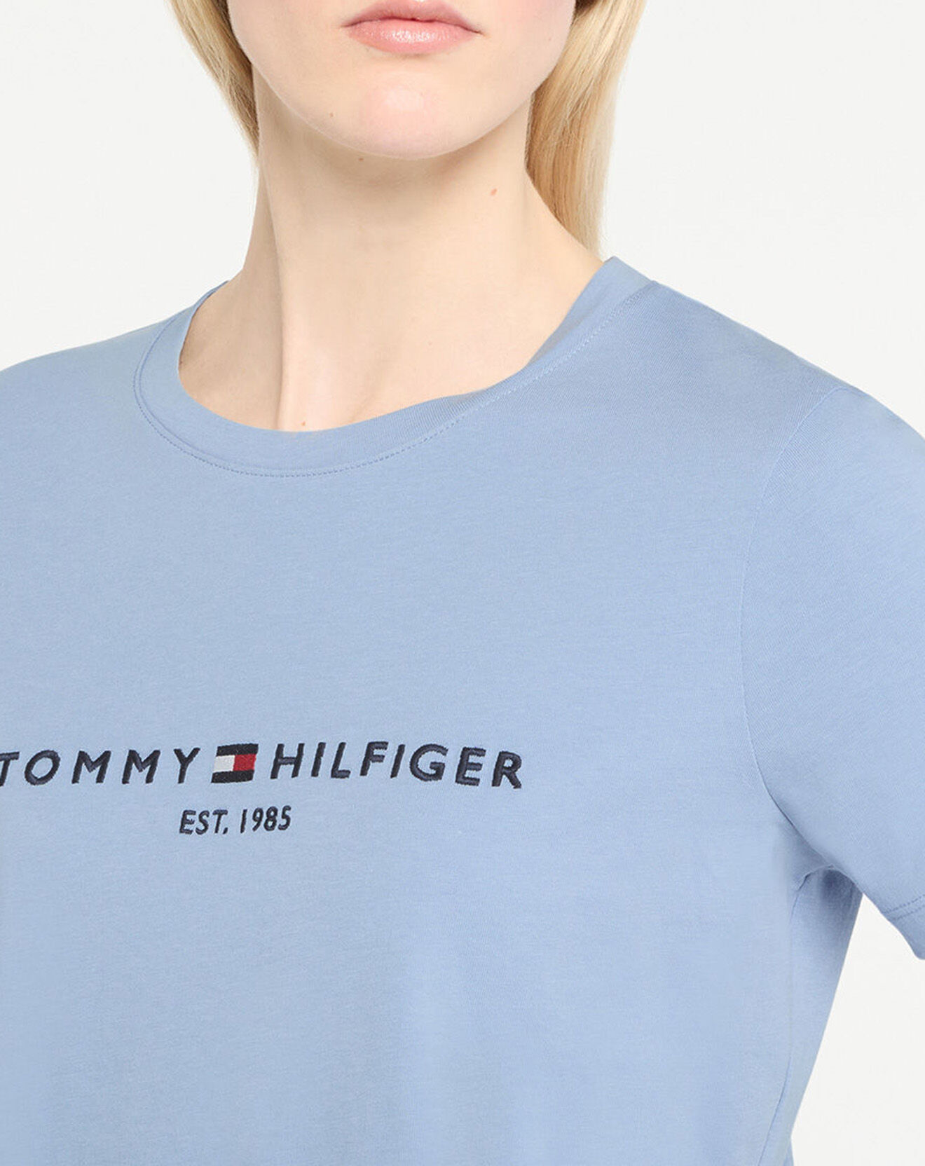 Tommy Hilfiger T-Shirt regular 100% Coton Bio bleu ciel