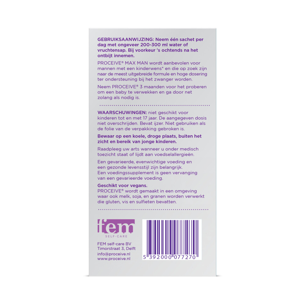Proceive Kinderwens Max Man 30 Sachets
