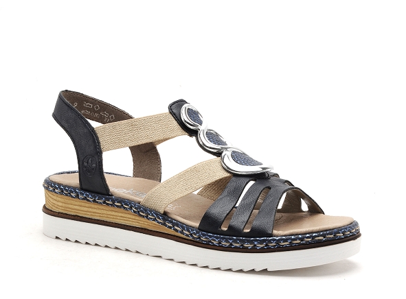 Rieker nu pieds plats femme 679l4 bleu